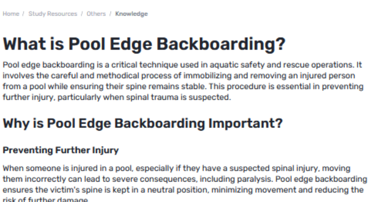 What Are The Steps For Backboarding A Quiet From The Edge Of A Pool?